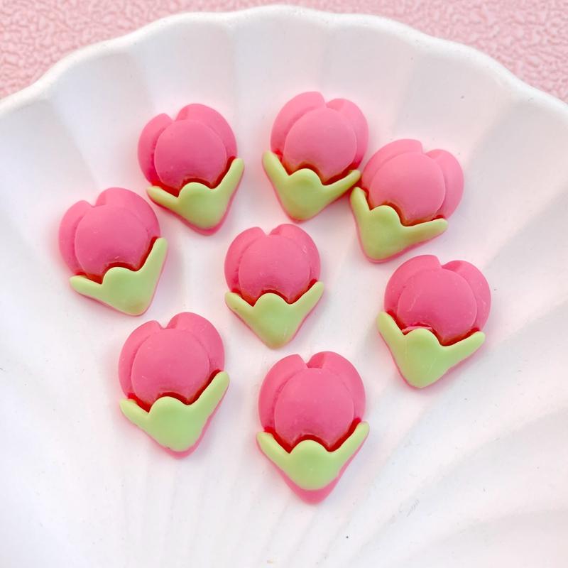 10 Pcs New Cute Cherry Blossom and Peach Blossom Flat Back Resin Scrapbooking DIY Jewelry Hairpin Craft Decoration Accessorie