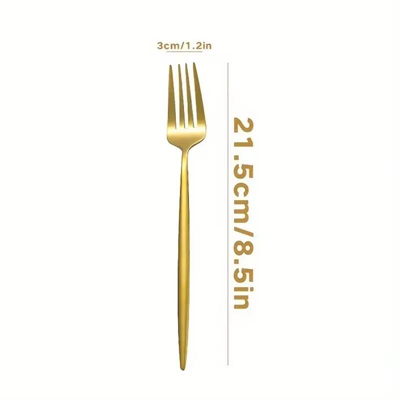 8/16Pcs Stainless Steel Dinner Forks, Gold Tableware Fruit Steak Salad Forks, Suitable For Restaurant Banque Party