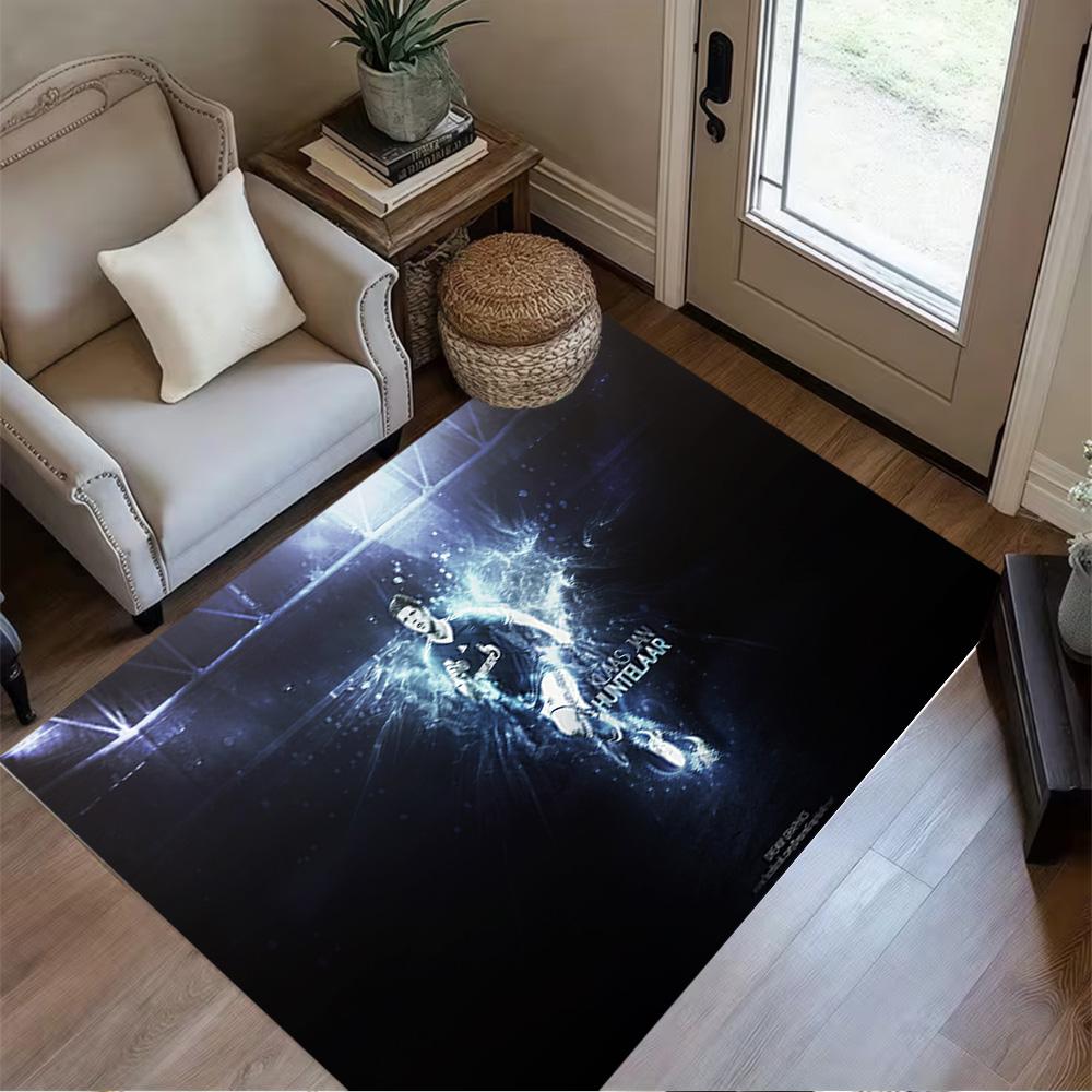 Football Player Celebration Moment Floor Mat Suitable for Balcony Playrooms Bedrooms Entryway Antislip Carpet Anime Office Decor