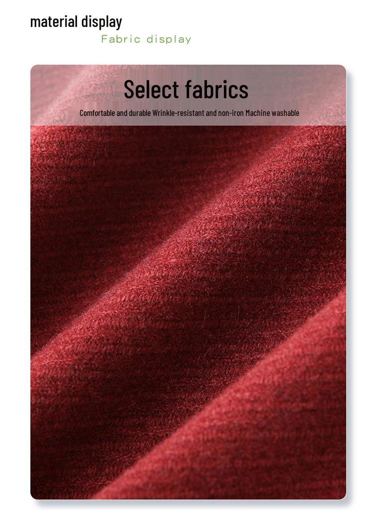 2024 Women's High Waist Red Angora Tweed Bodycon Midi Skirt - New Autumn/Winter Style