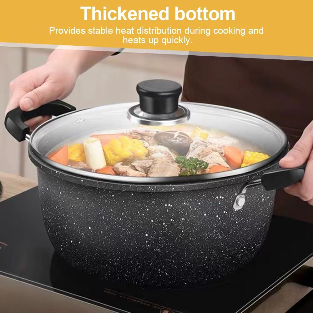 Hrnec na polévku Nepřilnavý hrnec na vývar s uchy Hluboký kastrol Železný hrnec na vaření Indukční hrnec na polévku pro domácí kuchyni