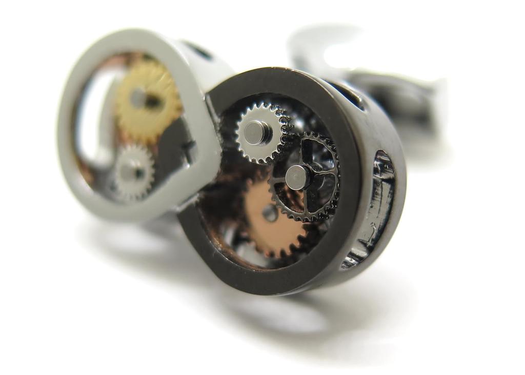 TATEOSSIAN Mechanical Infinity Gear Cuffs Cufflinks (Palladium & Gunmetal)