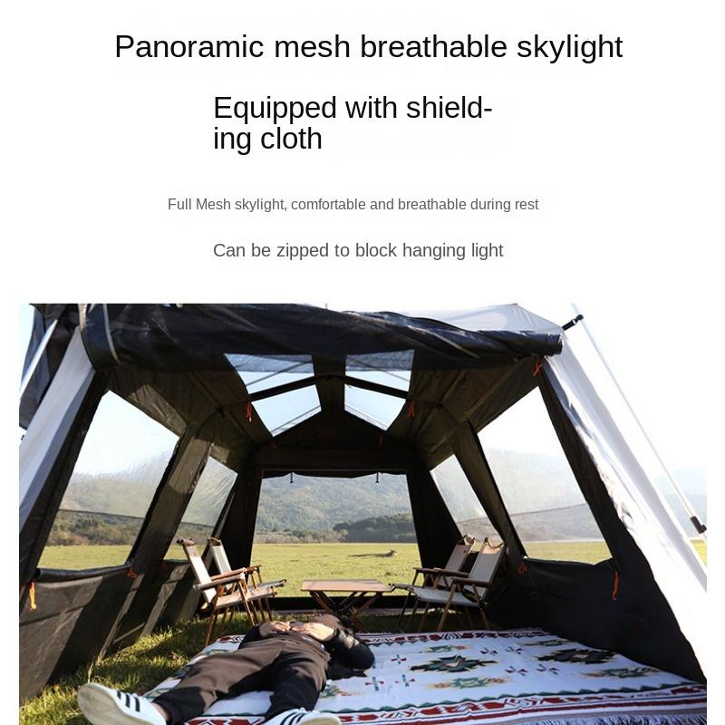 Outdoor Double-Layer Tent Camping Camping Equipment Villa More than Pavilion People Thick and Portable Waterproof and Sun Protection Wild