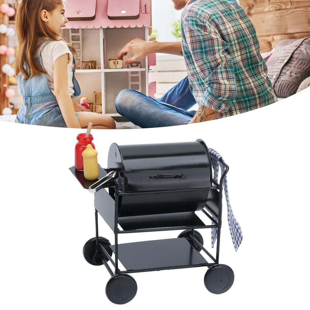 Mini BBQ Grill 1:12 Miniature Scene Exquisite Beautiful Vivid Kitchen Furniture Model Dollhouse Accessory