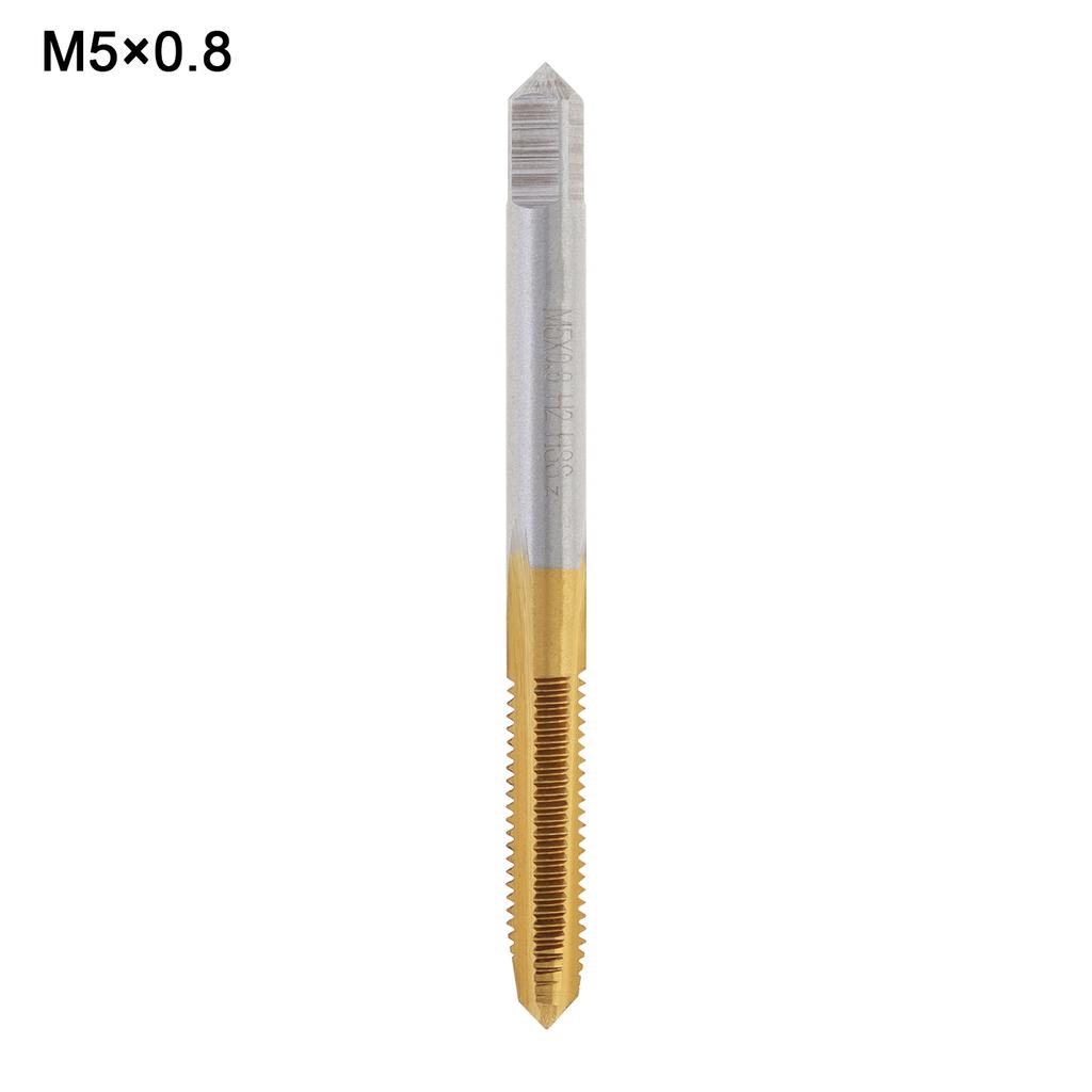 Metric HSS Titanium Coated Thread Tap Drill Bits Straigh Flute Right Hand Screw Thread Machine Tap M2 M2.5 M3 M4 M5 M6 Hand Tool