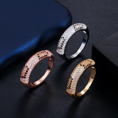 J0106 Schlichter und exquisiter Zirkonring voller Diamanten, umweltfreundliche Kupfergalvanisierung, farberhaltender Schmuck
