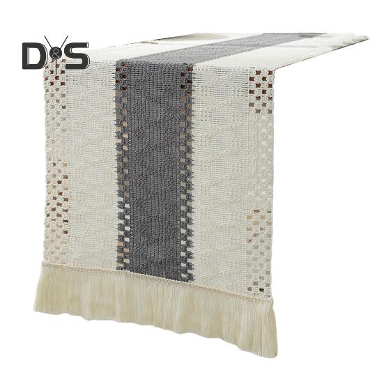 Aleer de masă pentru petrecere țesut țesătură în stil boho decor cu ciucuri de culoare contrastantă împletit rezistent la pete, reutilizabil, protecție pentru masă, decorare pentru bal de absolvire.