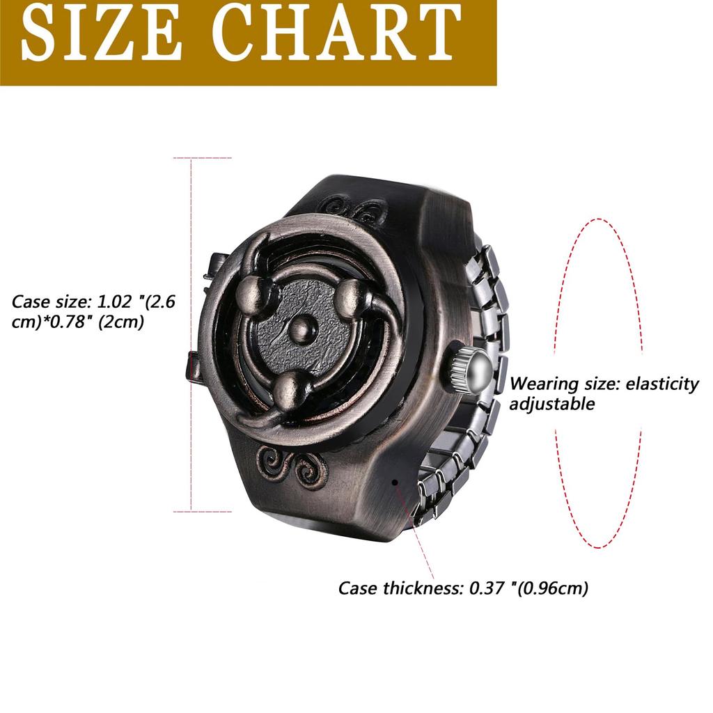 Ring Watch Antique Free Size Ring Watch Retro Numeral Analog Waterproof Quartz Watch Alloy Stainless Steel Bronze Halloween Accessories Birthday