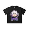 260 GSM Double Yarn 32 Count 100% Cotton Jujutsu Kaisen V27 Gojo Print Unisex Heavy Cotton T Shirt