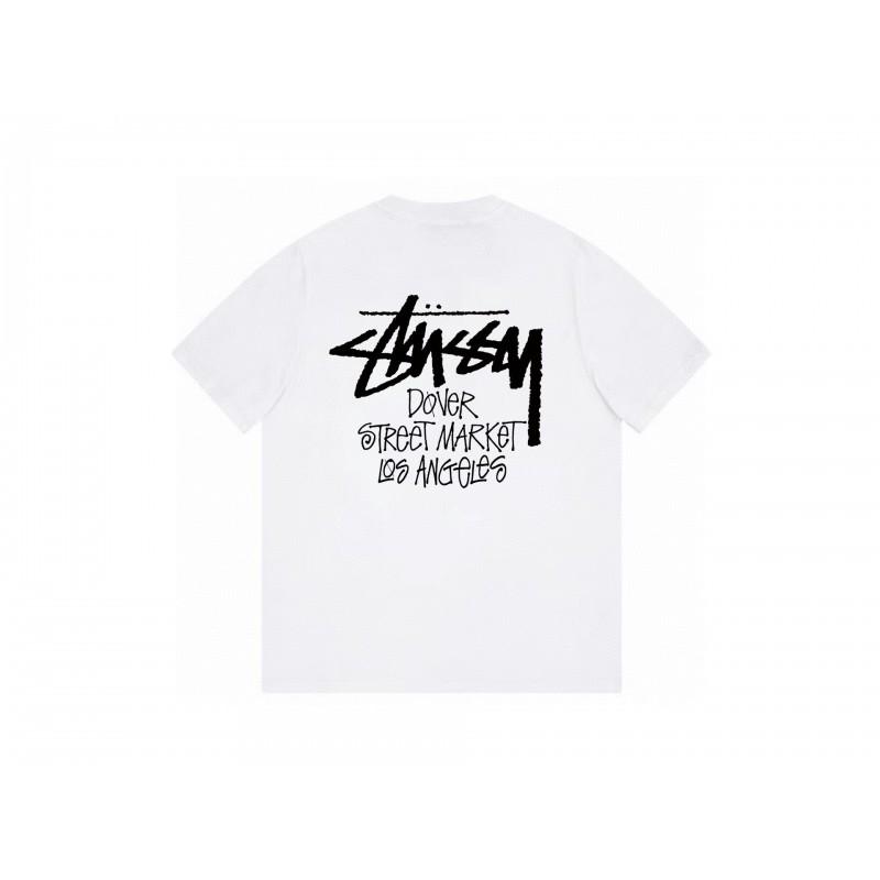 Stussy Short Sleeve T-Shirt Teens Loose Fit 270g Cotton Round Neck Casual Wear
