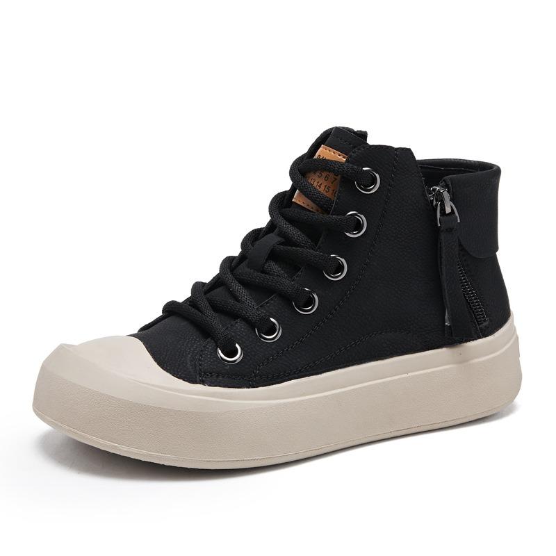 Retro krátké kozačky z pravé kůže Ležérní vysoké boty Martin Boots