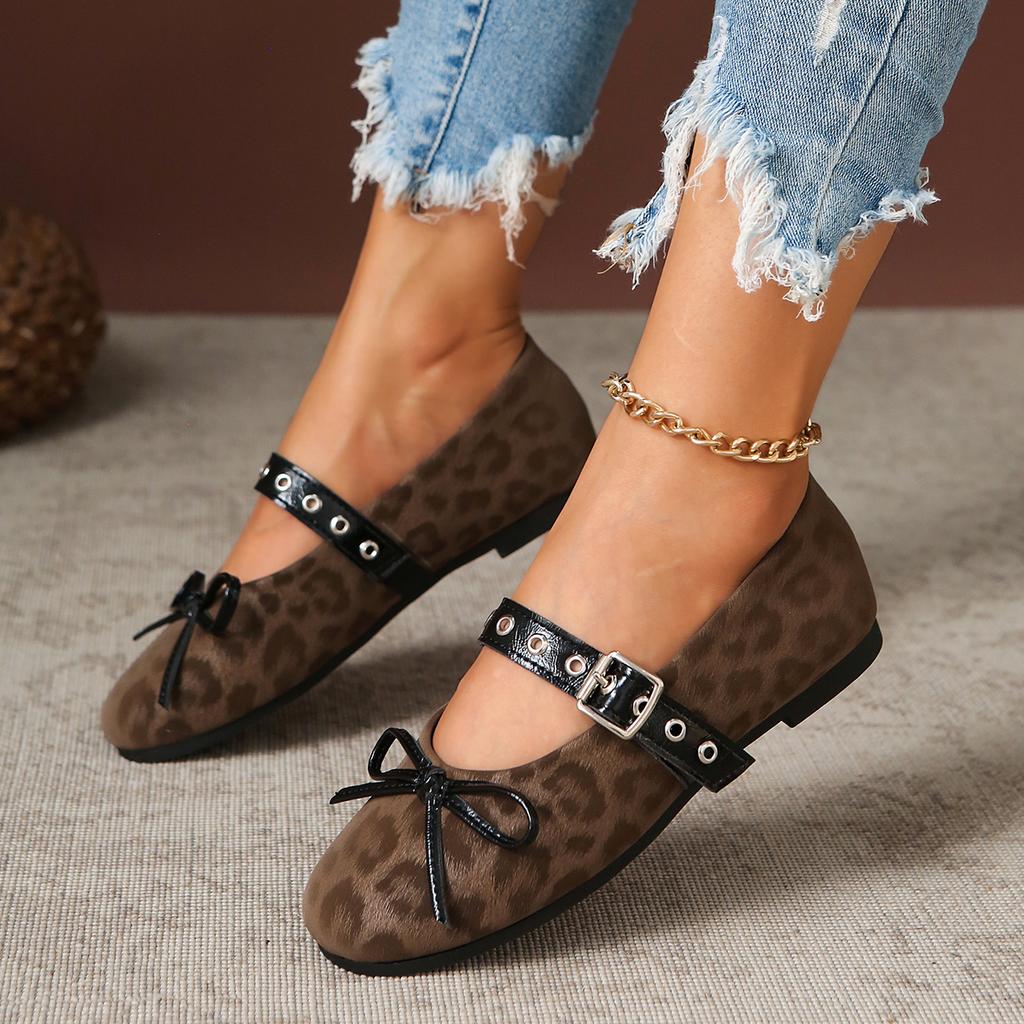 Women Flats Lightweight Mary Jane Shoes Classic Silk Bowtie Low Heel Shoes for Women Belt Buckle Comfortable Loafers Ladies