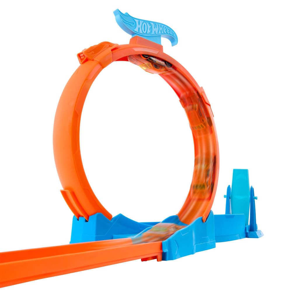 Hot Wheels Triple Loop Playset with 1 Mini Car Toy Playset for Ages Orange JDW39 - Ride-on 4+ -