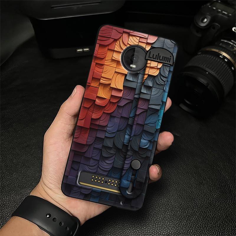 Simple Wrist Strap Phone Case For MOTO Z4 Play Fashion Design Back Cover Plain Color Personality Dirt-resistant Commerce