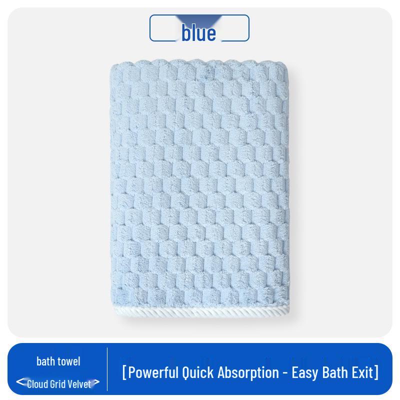Women's Quick-Dry Candy Stripes Bath Towel - Pure Cotton, Thickened Coral Fleece, Absorbent & Large Size