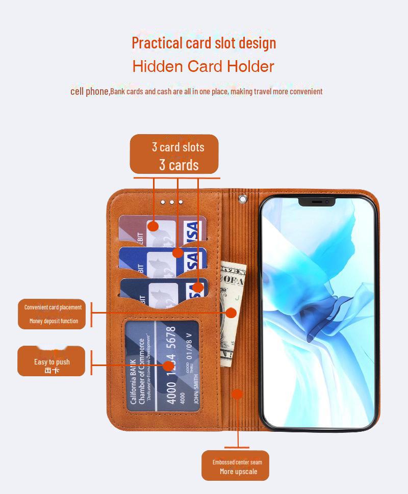 iPhone 12 Pro Max Calf Pattern Flip Cover: Magnetic, Protective, Leather Case