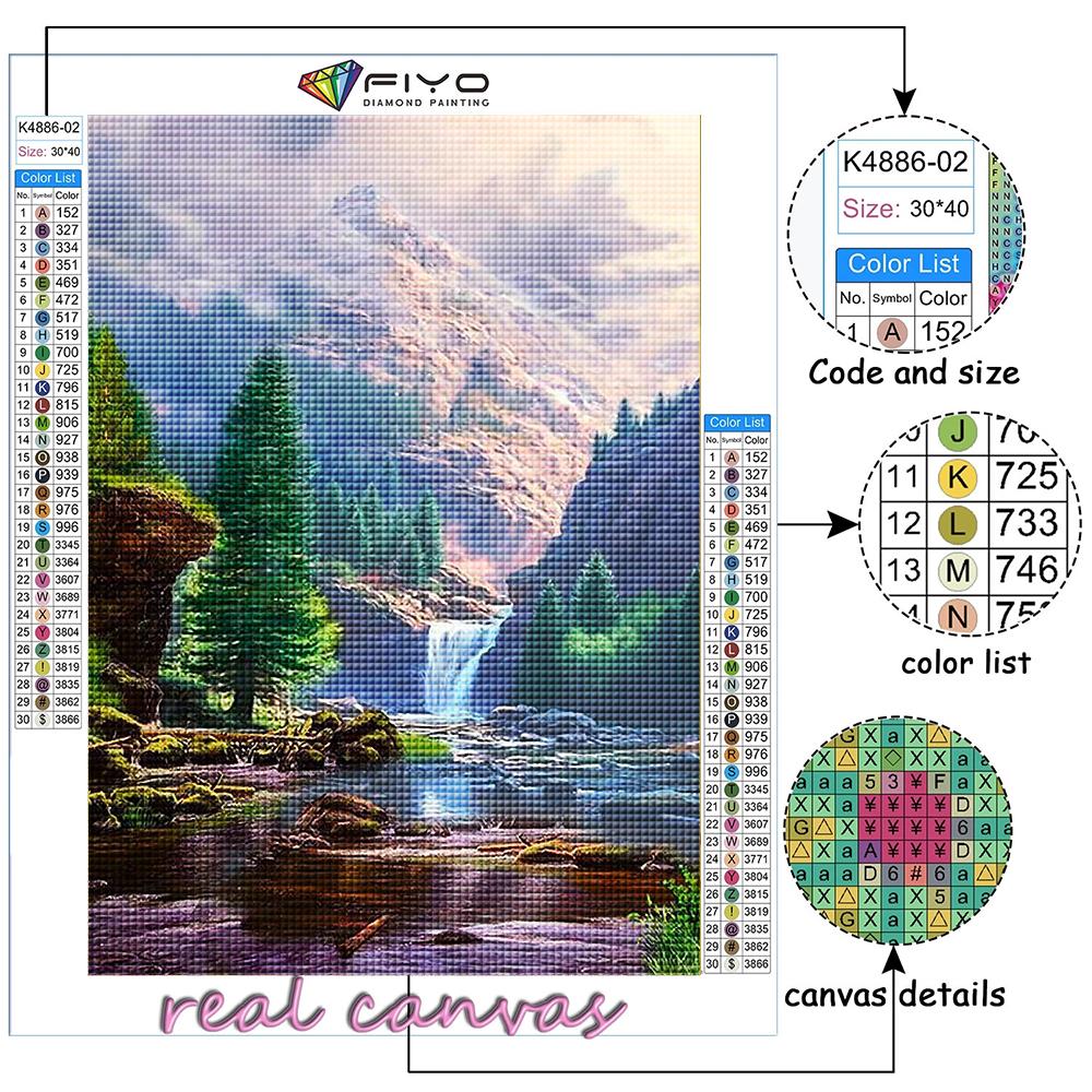 5D DIY Scenic Waterfall  Cross Stitch Rhinestones Diamond Drawing Embroidery Mosaic Home Decor