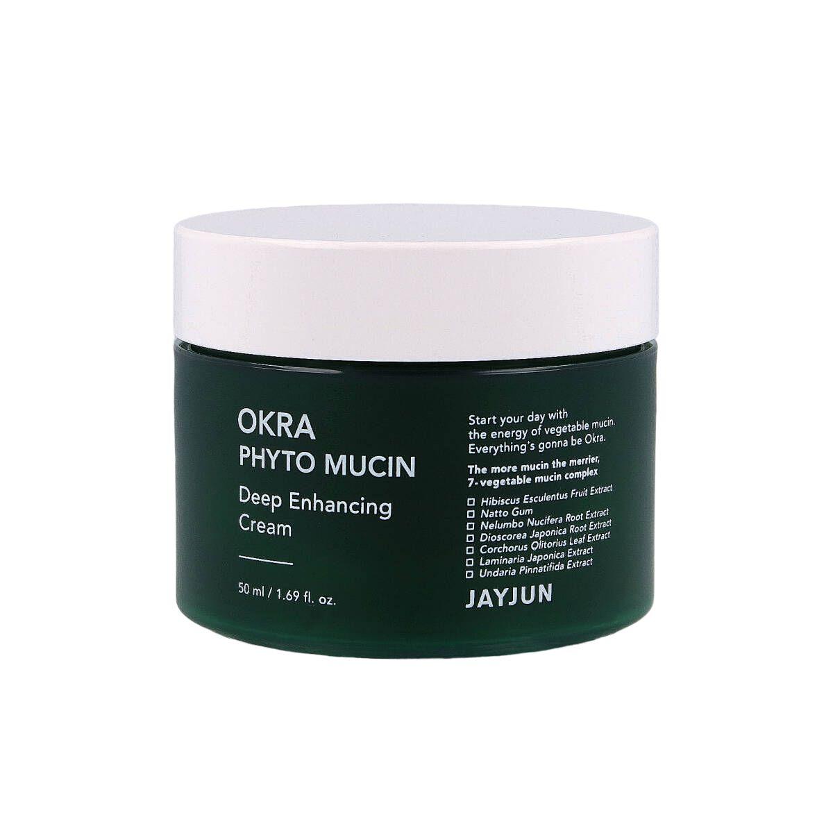 

JAYJUN Okra Phyto Mucin Deep Enhancing Cream 50 мл - крем для обличчя з сильним зволожуючим ефектом.