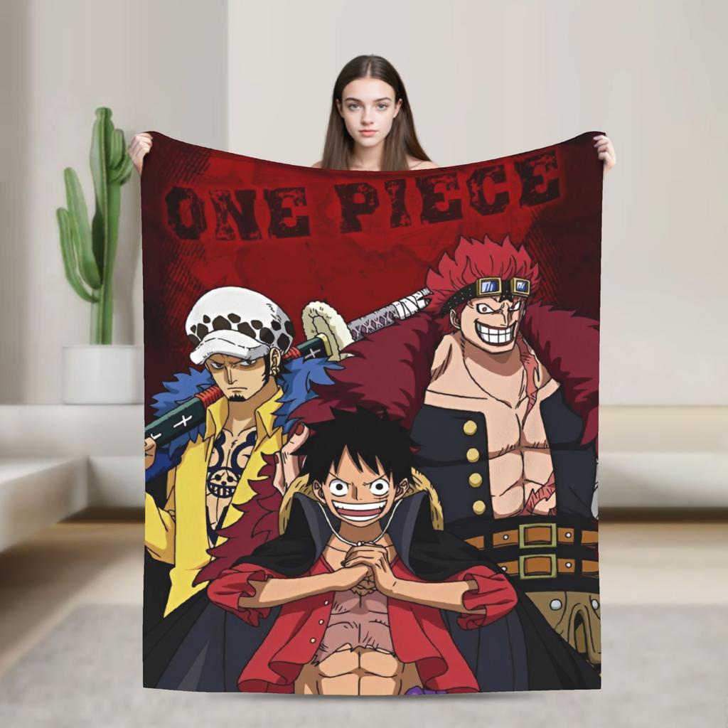 Warm Soft Blankets Decorative One Anime P-Pieces  Throw Blanket  Flannel Bedspread For Outdoor Pattern Sofa Bed Cover
