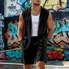 Men's Linen Summer Hooded Sleeveless Shirt & Shorts Set - Breathable Cotton Two-Piece