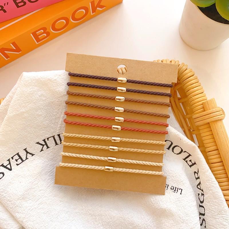 

10 шт./набор градиентный цвет высокая эластичность повязка на голову диагональная маленькие золотые бусины не повреждают волосы повязка для хвостика