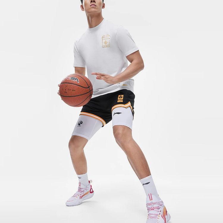 Li-Ning Round Neck Print Pullover Short Sleeve T-Shirt Men Tops White ATST091-6