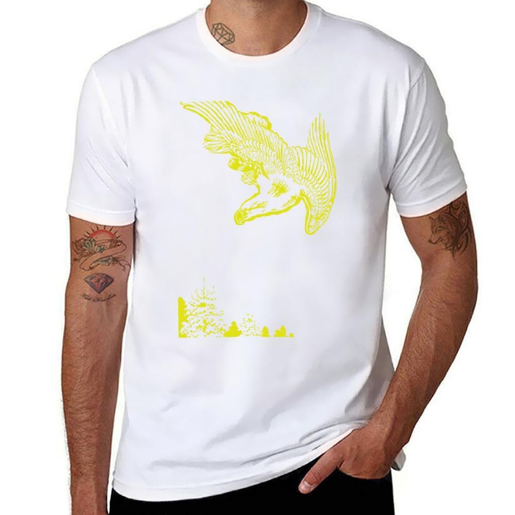Minimalized Eagle In Flight Against A Snowy Sky Tshirt Moisture Control Sports Tee