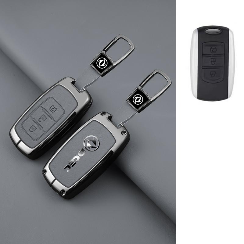 Car Remote Key Cover Case Shell For Dongfeng Dfm Dfsk Glory 580 F507 S30 H30 Ax7 Alloy Leather Protector Keychain Accessories