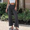 Pantaloni da Donna Elasticizzati Vita Alta Gamba Larga Casual Monocolore Pantaloni da Lounge Lavoro Viaggio Uso Quotidiano