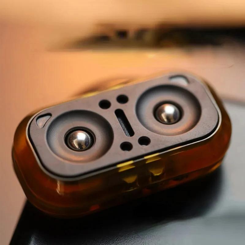 Owl Magnetic Push Card Stress-Relieving Fidget Slider with Fingertip Gyroscope for Anxiety Relief Mechanical Slider Spinner Toy