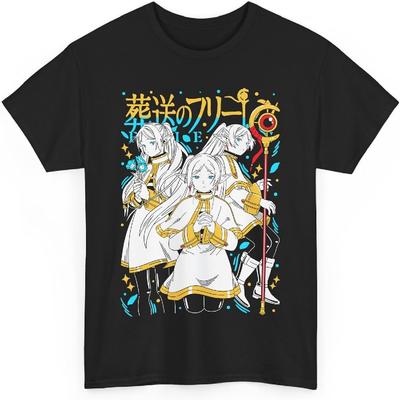 Frieren tričko Sousou no Frieren Za koncem cesty Tričko Anime Merch Krátký rukáv Unisex tričko