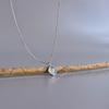 Natural Aquamarine basic necklace Sterling silver dainty everyday necklace for women Cushion-shaped Healing crystal jewelry for daily wear