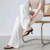 Narrow version wide-leg pants women's spring new high-waisted loose jacquard satin straight trousers casual pants
