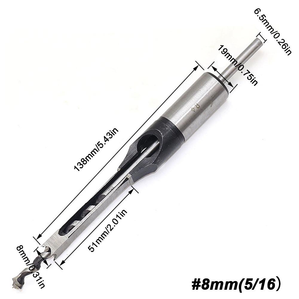 1Pc 6-16mm HSS Square hole drill Woodworking Drill Tools Auger Mortising Chisel Drill Set DIY Furniture Square Woodworking drill