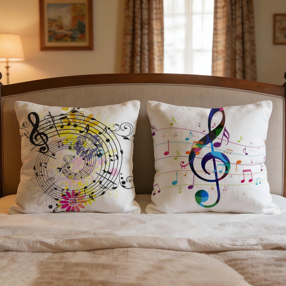 Art Sheet Music Printing Cushion Cover 1Pcs Decorative Covers Soft Cushion Case For Sofa Couch Decor 40X40 45X45 Pillowcases