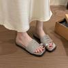 Beautiful Slope Heel Thick Bottom Cool Slippers Women's Summer Wear New with Skirt High-end Fashion Set Toe Drag
