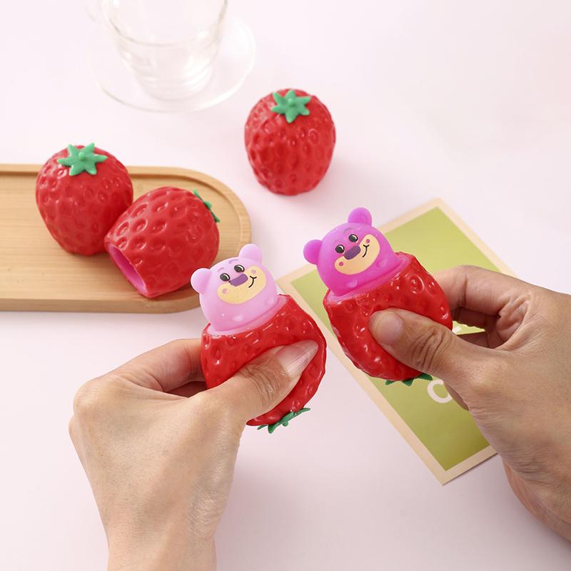 1/3Pcs Funny Slow Rebound Squishy Carrot Rabbit Cup Hand Antistress Reliever Strawberry Bear Cup Toys For Children Adults