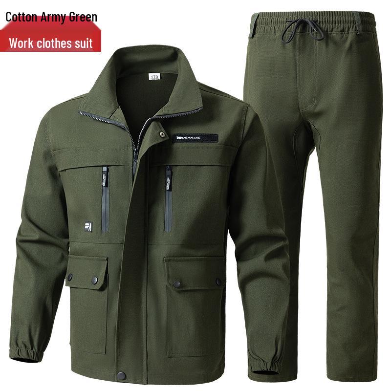 Men's and Women's Cotton Workwear Set, Anti-scalding and Wear-resistant for Welders and Auto Repair, Suitable for Spring and Autumn.