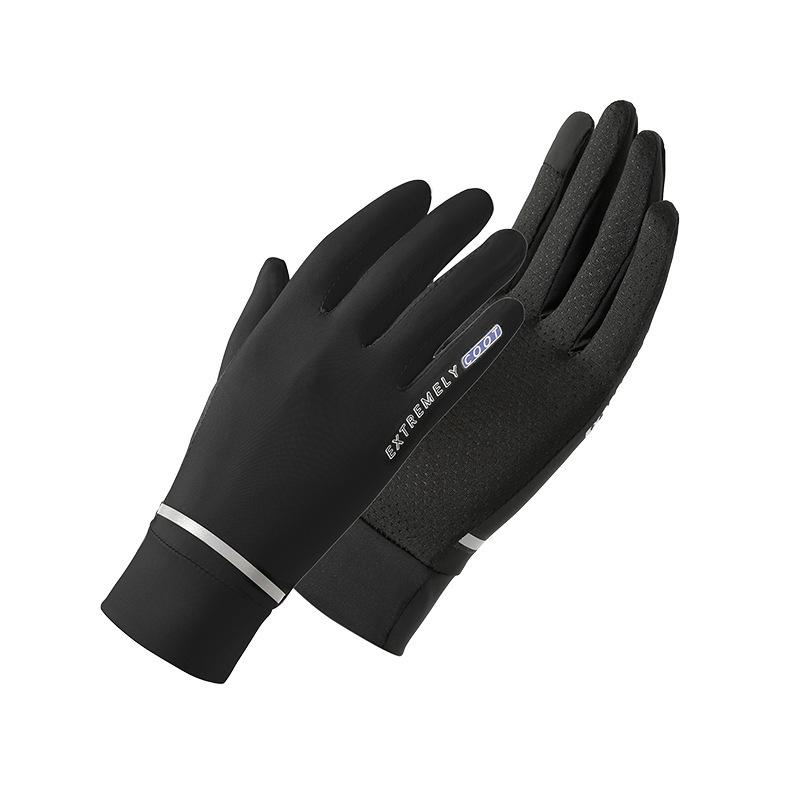 Spring and Summer Sun Protection Gloves Women's Two-finger UV Protection Thin Ice Silk Cool Outdoor Cycling Full Finger Touch Screen Gloves