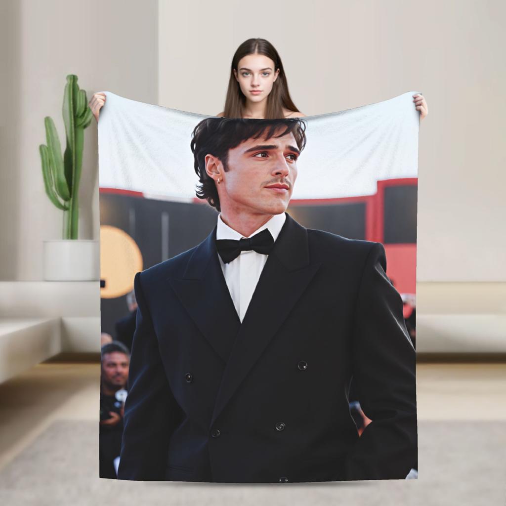 Jacob Elordi Schauspieler Porträt Decke Picknick Flanell Bettwäsche Überwürfe Für Heimdekoration Weich Warm Design Qualität Tagesdecke Geschenkidee