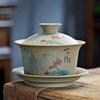 130ml Customized Coarse Pottery Gaiwan Antique Ceramic Tea Infuser Portable Beauty Tea Set Chinese with Lid Teacup Tea Bowl