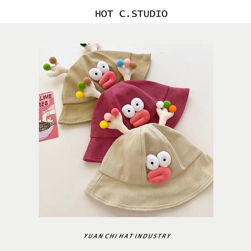 Cartoon Cute Sausage Mouth Fisher Hat With Sunshade For Spring And Autumn Casual Wear