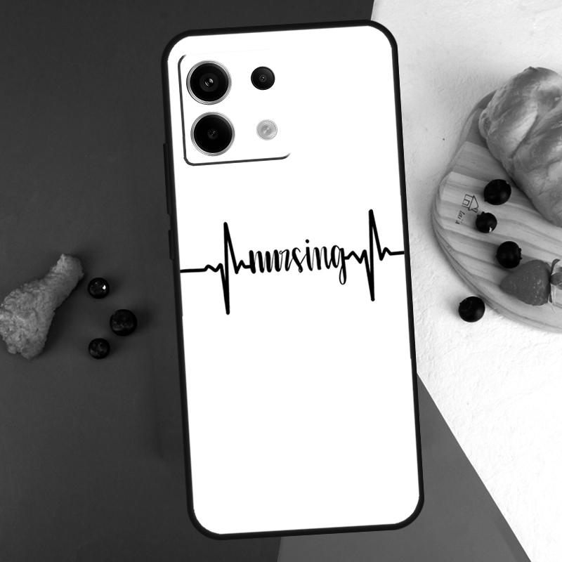 Nurse Heartbeat Case For Xiaomi Redmi Note 14 Pro 9 10 11 12 13 Pro 10S 11S 12S Redmi 13C 10C 12C 14C Coque