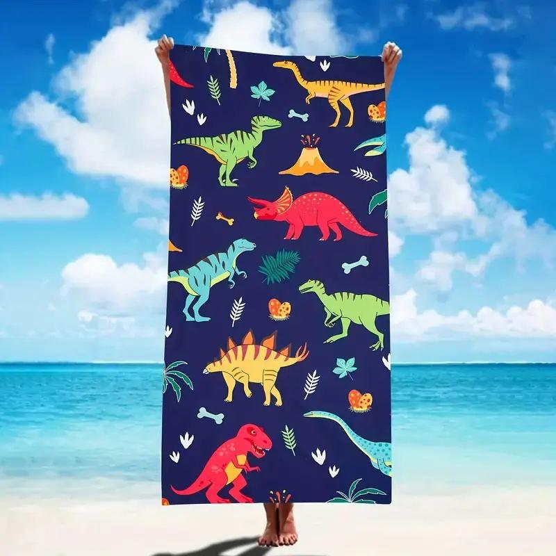 Tropical Pineapple Striped Beach Towel Quick Dry Polyester Bath Towel Summer Swim Pool Travel Vacation Outdoor Blanket