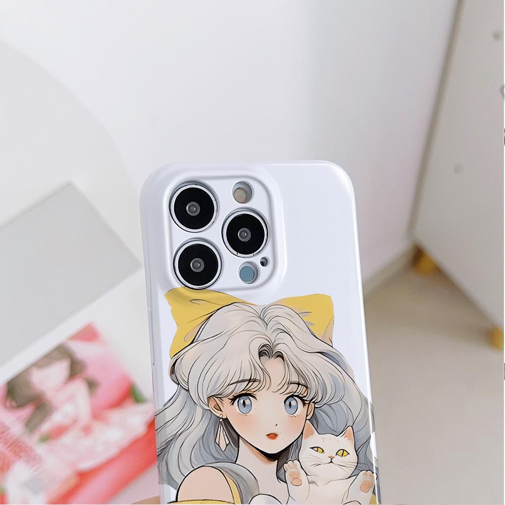 All-inclusive Film Handyhülle Cartoon Mode Design Hartschale Vollständige Abdeckung Kameraschutzhülle für iPhone Huawei Honor Vivo Google