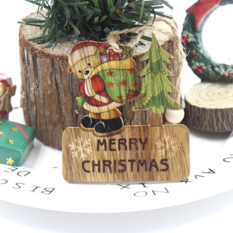 3 Stück/Set DIY Holzanhänger Ornamente Weihnachten Holzhandwerk Weihnachtsbaumschmuck