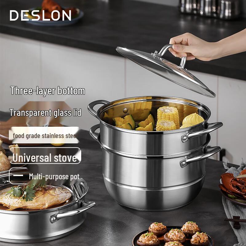 Пароварка Desland Langyue 3-уровневая из нержавеющей стали