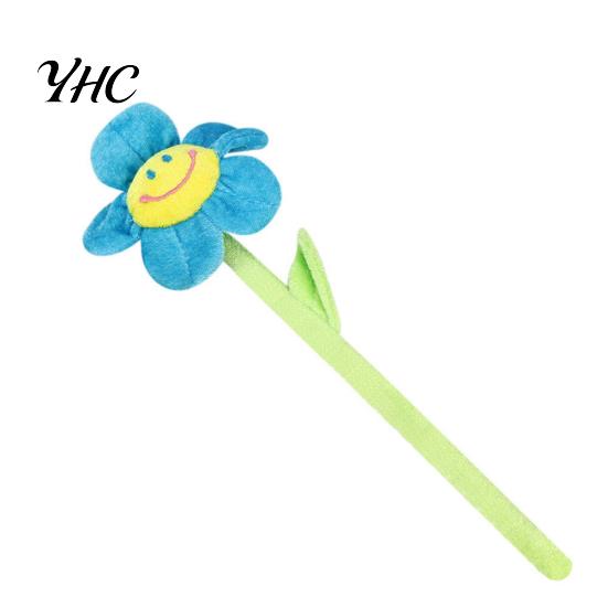 Plush Flower un with Bendable Stems Smile Face Stuffed Toy Home Decor синий