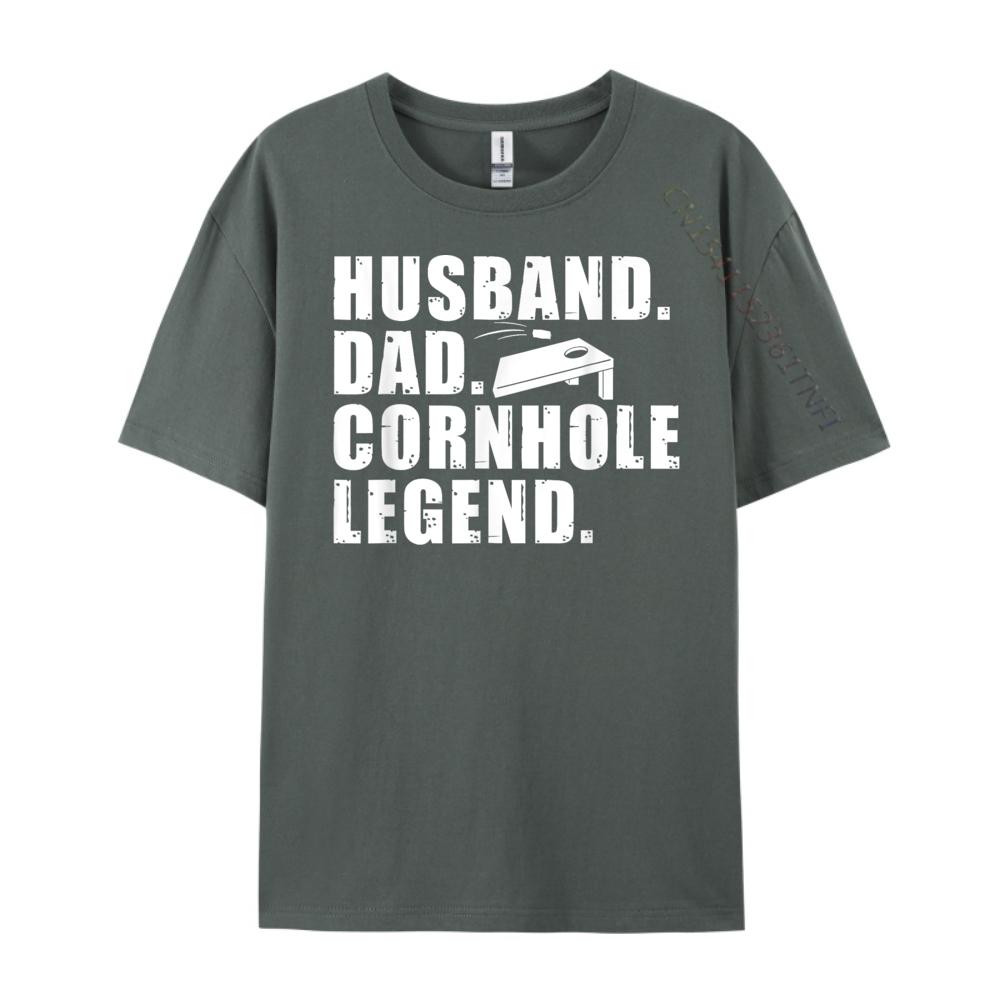 Cool Cornhole Art For Husband Dad Corn Hole Legend Sport Grey Shirt Graphic Tee Tee Shirt Men Luxury Clothing