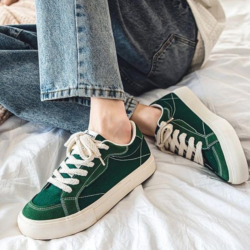 Fashion Sneakers Height Increasing Casual Shoes for Men Green Spring Autumn Korean Style Man Shoe Non-leather Legitimate In Promotion